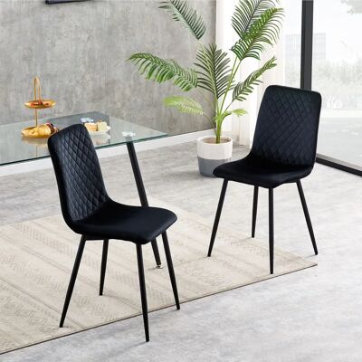 MCC Lexi Black Velvet Dining Chairs - Dining Chairs MCC Lexi Black Velvet Dining Chairs - Dining Chairs