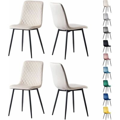 Chaises de salle à manger en velours beige Lexi Ensemble de 1/2/4 - Publicité Chaises de salle à manger en velours beige Lexi Ensemble de 1/2/4 - Publicité