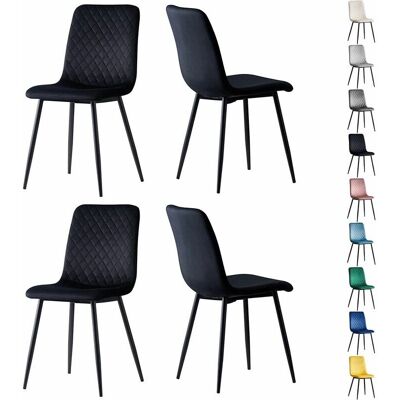 MCC - Lexi Chairs - Black - Velvet Fabric - Dining Chair MCC - Lexi Chairs - Black - Velvet Fabric - Dining Chair