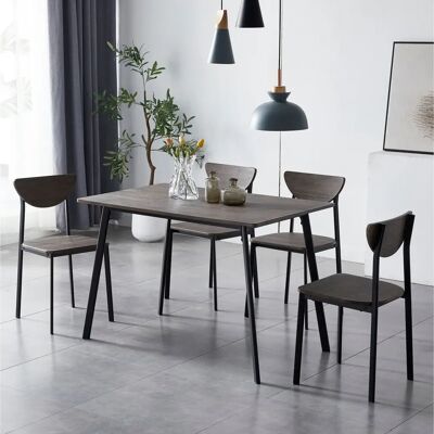 MCC - Blake - Metal Wood Effect - 4 Chairs - Dining Set MCC - Blake - Metal Wood Effect - 4 Chairs - Dining Set