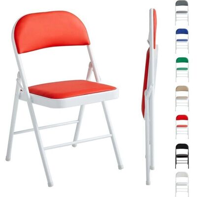 MCC Red Faux Leather Padded Foldable Chairs - Furniture MCC Red Faux Leather Padded Foldable Chairs - Furniture