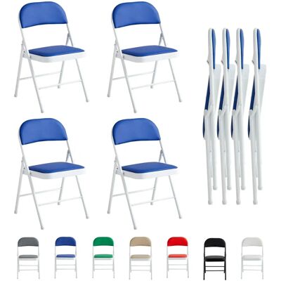 MCC - Chaises pliantes en faux cuir bleues - Mobilier - Publicité MCC - Chaises pliantes en faux cuir bleues - Mobilier - Publicité