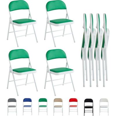 Chaises pliantes en faux cuir rembourrées MCC - Lot de 4 - Publicité Chaises pliantes en faux cuir rembourrées MCC - Lot de 4 - Publicité