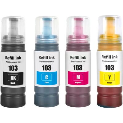Go Inks Epson 103 Ink Refill Set - 4 Pack - Black/Cyan/Magenta/Yellow Go Inks Epson 103 Ink Refill Set - 4 Pack - Black/Cyan/Magenta/Yellow