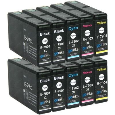 Go Inks Epson Ink Cartridges - Set of 10 XL Black & Color Go Inks Epson Ink Cartridges - Set of 10 XL Black & Color