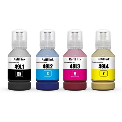 Go Inks T49H Compatible Ink Refill Set - 4x140ml - Black/Cyan/Magenta/Yellow for Epson EcoTank Go Inks T49H Compatible Ink Refill Set - 4x140ml - Black/Cyan/Magenta/Yellow for Epson EcoTank