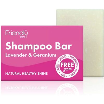 Friendly Soap Lavender & Geranium Shampoo Bar - 95g Friendly Soap Lavender & Geranium Shampoo Bar - 95g