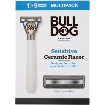 Bulldog Skincare - Sensitive Ceramic Razor - 9 Blades Bulldog Skincare - Sensitive Ceramic Razor - 9 Blades