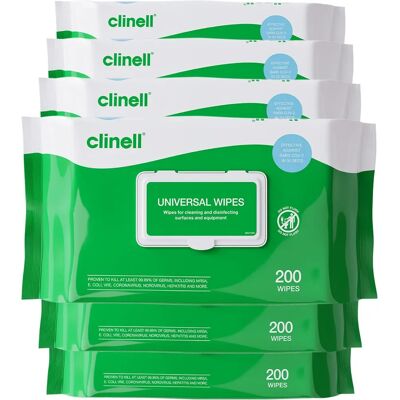 Clinell - Universal Cleaning and Disinfectant Wipes - 200 wipes - Cleaning wipes Clinell - Universal Cleaning and Disinfectant Wipes - 200 wipes - Cleaning wipes