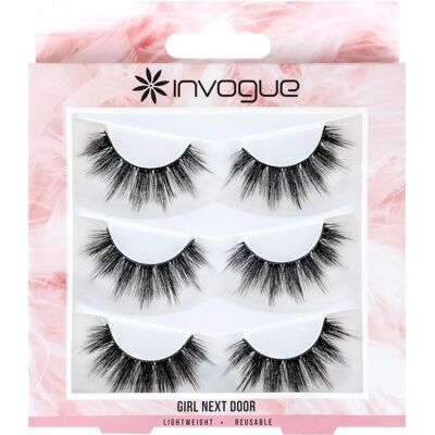 Invogue Lash Vault Girl Next Door - Faux Cils, 3 Paires Invogue Lash Vault Girl Next Door - Faux Cils, 3 Paires