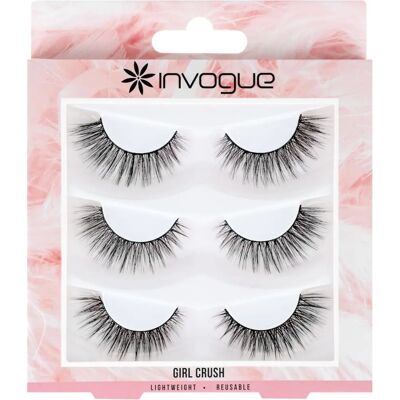 Cils Postiches Girl Crush Invogue - Lash Vault - 3 Paires Cils Postiches Girl Crush Invogue - Lash Vault - 3 Paires