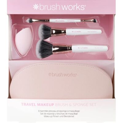 Brushworks Reseset med Sminkborstar & Svamp Brushworks Reseset med Sminkborstar & Svamp