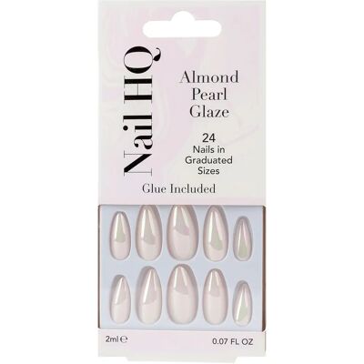 Nail HQ Almond Pearl Glaze False Nails - 24 pcs Nail HQ Almond Pearl Glaze False Nails - 24 pcs