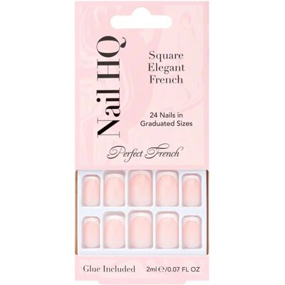 Nail HQ Square French false nails - 24 pcs Nail HQ Square French false nails - 24 pcs