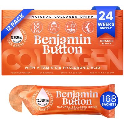 Benjamin Button - Marine Collagen Sachets 10,000mg - Orange Benjamin Button - Marine Collagen Sachets 10,000mg - Orange