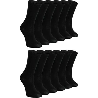 Sock Snob 12 Pair Plain School Socks - Black - Socks Sock Snob 12 Pair Plain School Socks - Black - Socks