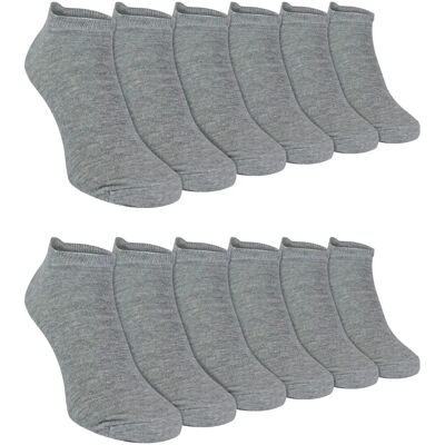 Sock Snob - 12 Pair Multipack Mens Quarter Trainer Socks - Grey Cotton - Size Uk 4-6.5 - Socks Sock Snob - 12 Pair Multipack Mens Quarter Trainer Socks - Grey Cotton - Size Uk 4-6.5 - Socks