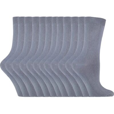 Sock Snob Cotton Rich Socks - 12 Pair Grey UK 4-8 Sock Snob Cotton Rich Socks - 12 Pair Grey UK 4-8