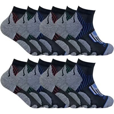 Sock Snob 12-Pack Cycling Socks - Low Cut Sport Socks Black Sock Snob 12-Pack Cycling Socks - Low Cut Sport Socks Black
