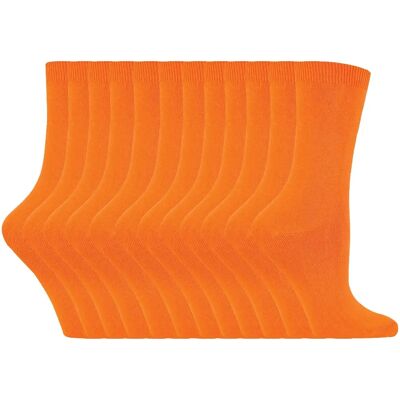 Sock Snob Orange Cotton Socks - 12 Pairs - Casual & Comfortable Sock Snob Orange Cotton Socks - 12 Pairs - Casual & Comfortable