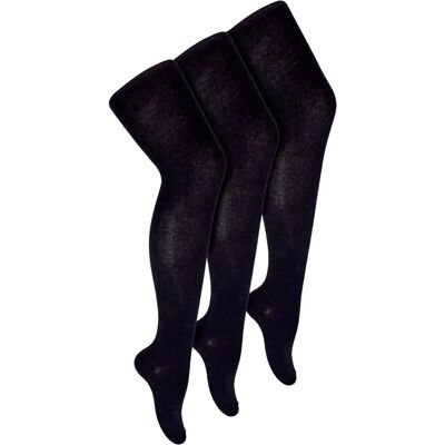 Sock Snob Girls Cotton Tights - 3 Pack - Black, Grey, Navy - For School & Daily Sock Snob Girls Cotton Tights - 3 Pack - Black, Grey, Navy - For School & Daily