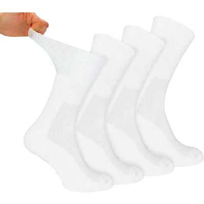 Dr.Socks Bamboe Diabetische Sokken - 4 Pack, Wit, Extra Breed, Niet Elastisch Dr.Socks Bamboe Diabetische Sokken - 4 Pack, Wit, Extra Breed, Niet Elastisch
