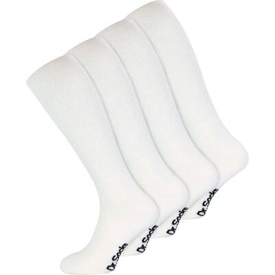 Dr.Socks Extra Wide Lange Bamboe Diabetessokken - Wit - Kniehoog Dr.Socks Extra Wide Lange Bamboe Diabetessokken - Wit - Kniehoog