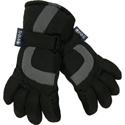 THMO Thinsulate Winter Waterproof Fleece Lined Thermal Ski Gloves - Black THMO Thinsulate Winter Waterproof Fleece Lined Thermal Ski Gloves - Black
