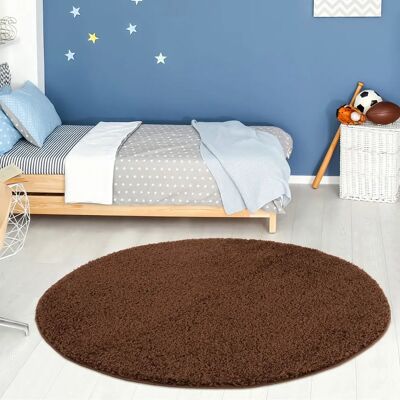 THE RUGS Myshaggy Collection Rug - Brown - 120cm diameter - Rug THE RUGS Myshaggy Collection Rug - Brown - 120cm diameter - Rug