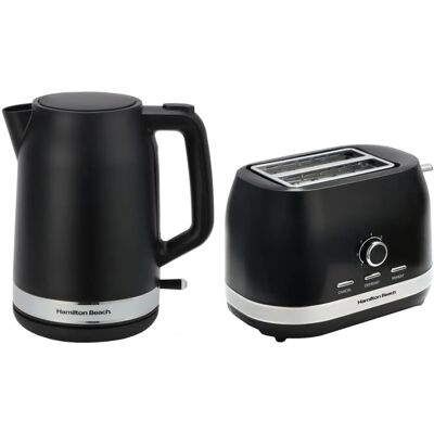 Hamilton Beach Ella Kettle & Toaster Set - Black - Modern Kitchen Essentials Hamilton Beach Ella Kettle & Toaster Set - Black - Modern Kitchen Essentials