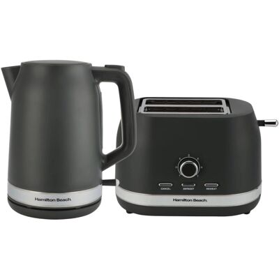 Hamilton Beach Ella Kettle & Toaster Set - Charcoal - Kitchen Appliances Hamilton Beach Ella Kettle & Toaster Set - Charcoal - Kitchen Appliances