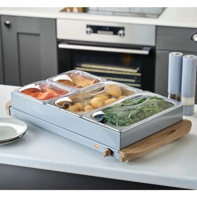 Cooks Professional - Buffet Warmer 7.2L 4 Tray Nordic Grey - Food Server Cooks Professional - Buffet Warmer 7.2L 4 Tray Nordic Grey - Food Server