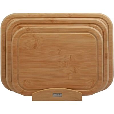 Cooks Professional Bamboo Chopping Board Set - Multi-Size Kitchen Cutting Boards Cooks Professional Bamboo Chopping Board Set - Multi-Size Kitchen Cutting Boards