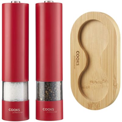 Cooks Professional - Electric Salt & Pepper Mill - Red Cooks Professional - Electric Salt & Pepper Mill - Red