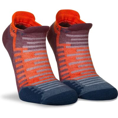 Hilly Active Socklet Minimum Cushioning - Burgundy/Orange - Socks Hilly Active Socklet Minimum Cushioning - Burgundy/Orange - Socks