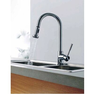 NES - Home Kitchen Sink Pull-Out Spray Mono Mixer Tap - Chrome - Faucet NES - Home Kitchen Sink Pull-Out Spray Mono Mixer Tap - Chrome - Faucet