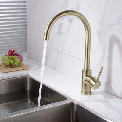 NES Home - Manhattan - Brushed Brass - 360 Swivel - Mixer Tap NES Home - Manhattan - Brushed Brass - 360 Swivel - Mixer Tap