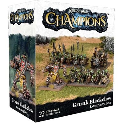 Mantic Games - Kings of War Champions Grunk Blackclaw - Company Box - 22 Minis - Boîte de Figurines - Publicité Mantic Games - Kings of War Champions Grunk Blackclaw - Company Box - 22 Minis - Boîte de Figurines - Publicité