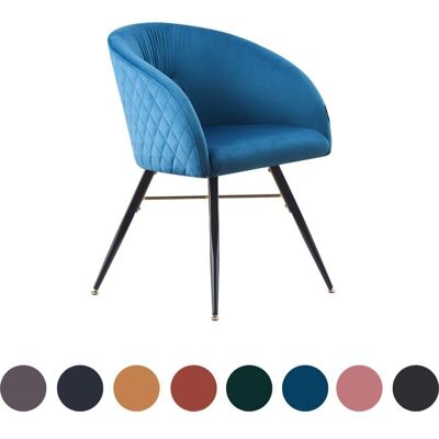 Life Interiors Viterbo Lux Velvet Dining Chair - Blue - Dining Chair Life Interiors Viterbo Lux Velvet Dining Chair - Blue - Dining Chair