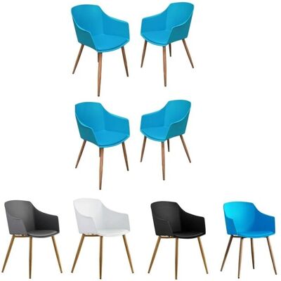 Life Interiors - Eden - Plástico - Set de 4 - Sillas de comedor Life Interiors - Eden - Plástico - Set de 4 - Sillas de comedor