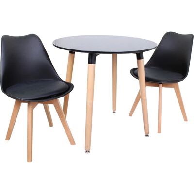 Life Interiors Lorenzo Round Dining Set - Black - Kitchen & Dining Life Interiors Lorenzo Round Dining Set - Black - Kitchen & Dining