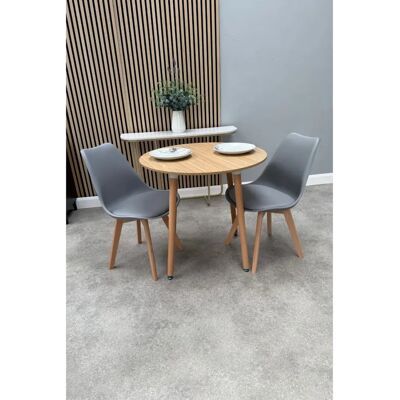 Life Interiors Lorenzo Grey Dining Set - Round Table & 2 Chairs Life Interiors Lorenzo Grey Dining Set - Round Table & 2 Chairs