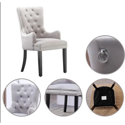 Life Interiors Chaise de salle à manger en velours Winchester Lux - Gris clair - Chaise - Publicité Life Interiors Chaise de salle à manger en velours Winchester Lux - Gris clair - Chaise - Publicité