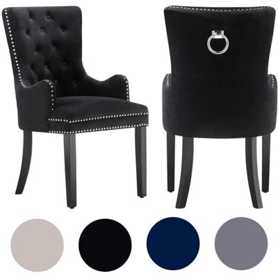 Life Interiors Chaise de salle à manger en velours Winchester Lux - Noir - Publicité Life Interiors Chaise de salle à manger en velours Winchester Lux - Noir - Publicité