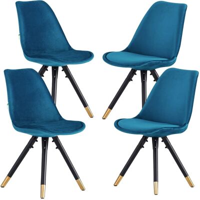 Life Interiors Sofiya Velvet Dining Chairs - Set Of 4 Blue - Dining Chairs Life Interiors Sofiya Velvet Dining Chairs - Set Of 4 Blue - Dining Chairs