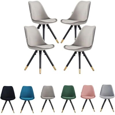 Life Interiors Sofiya Velvet Dining Chairs - Set Of 4 Dark grey Life Interiors Sofiya Velvet Dining Chairs - Set Of 4 Dark grey