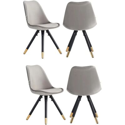 Life Interiors Sofiya Velvet Dining Chairs - Set of 4 - Light Grey Life Interiors Sofiya Velvet Dining Chairs - Set of 4 - Light Grey