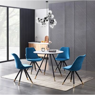 Life Interiors Sofiya Dorchester Lux Dining Set - Blue Life Interiors Sofiya Dorchester Lux Dining Set - Blue