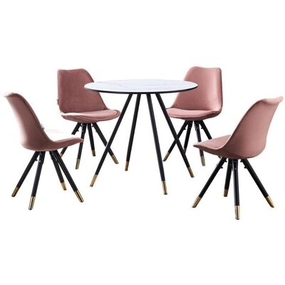 Life Interiors Sofiya Dorchester Lux Esszimmer-Set - Pink - Esszimmer Life Interiors Sofiya Dorchester Lux Esszimmer-Set - Pink - Esszimmer