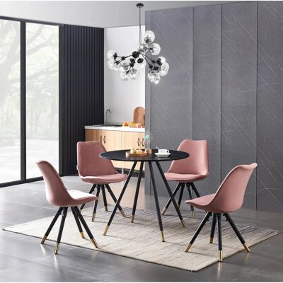 Life Interiors Sofiya Dorchester Lux Dining Set - Black / Light Grey Life Interiors Sofiya Dorchester Lux Dining Set - Black / Light Grey